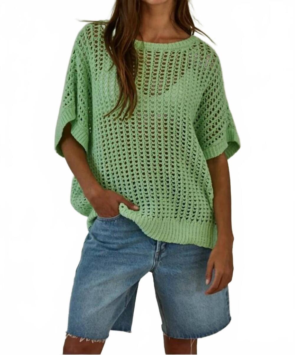 NEW BY TOGETHER knit fishnet sweater in mint